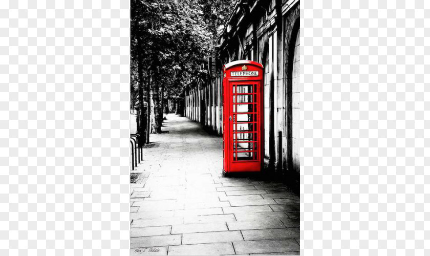London Telephone Booth Red Box Art Canvas Print PNG