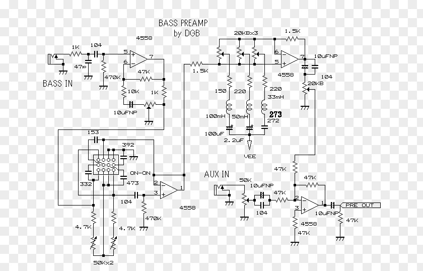 Simple Guitar Amplifier Circuit Diagram Preamplifier Schematic PNG