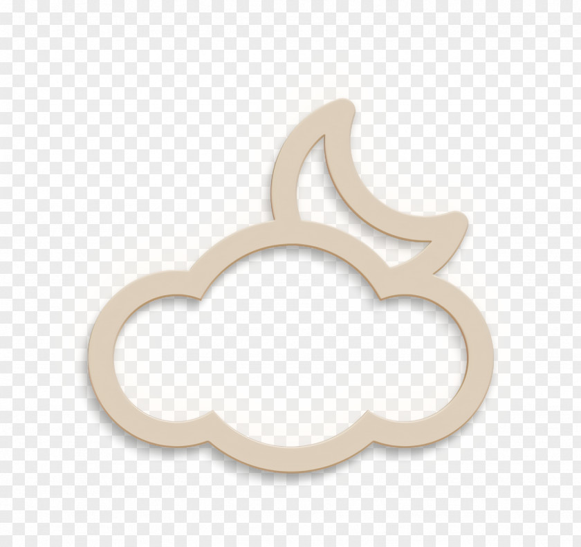 Beige Moon Icon Cloud PNG