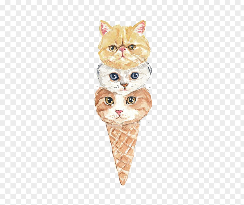 Cat Ice Cream Cone Kitten PNG