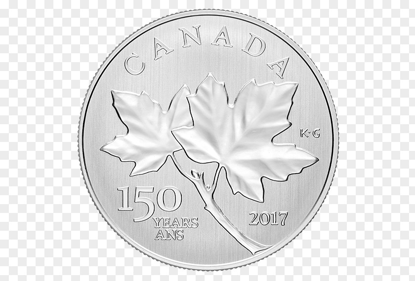 Mint Leaf Design Coin 150th Anniversary Of Canada Silver Maple PNG
