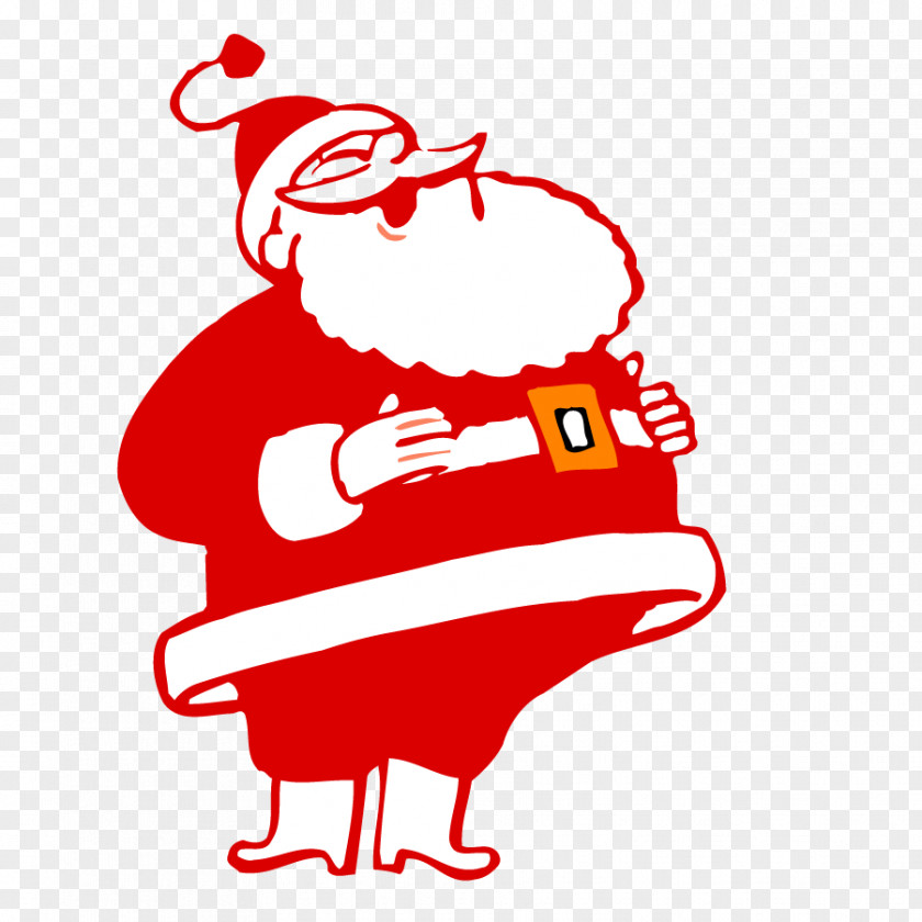 Santa Laughingly Claus Christmas Ornament Black And White Clip Art PNG