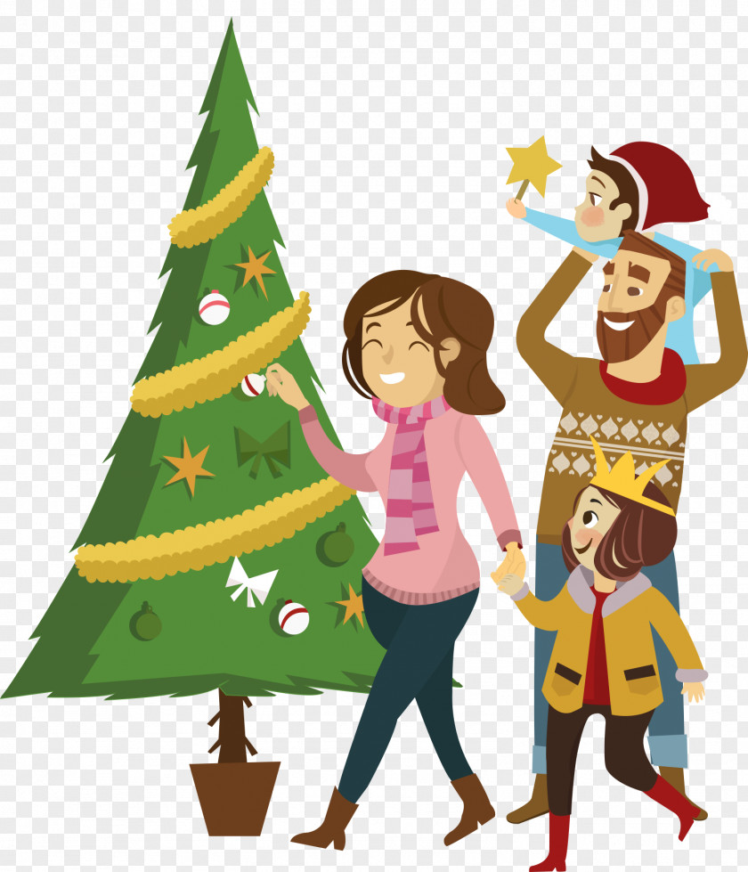 Vector Christmas Family Tree Euclidean PNG