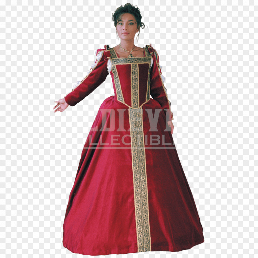 Gown Robe Clothing Costume Design Italian Renaissance PNG