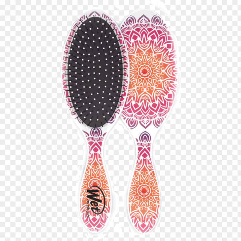 Lotus Mandala Hairbrush Comb Bristle PNG