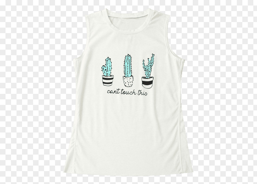 Watercolor Cacti T-shirt Sleeveless Shirt Top Collar PNG