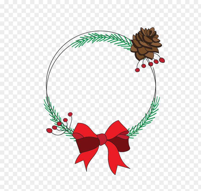 Bow Pine Garland Leaf Christmas Ornament Flower PNG