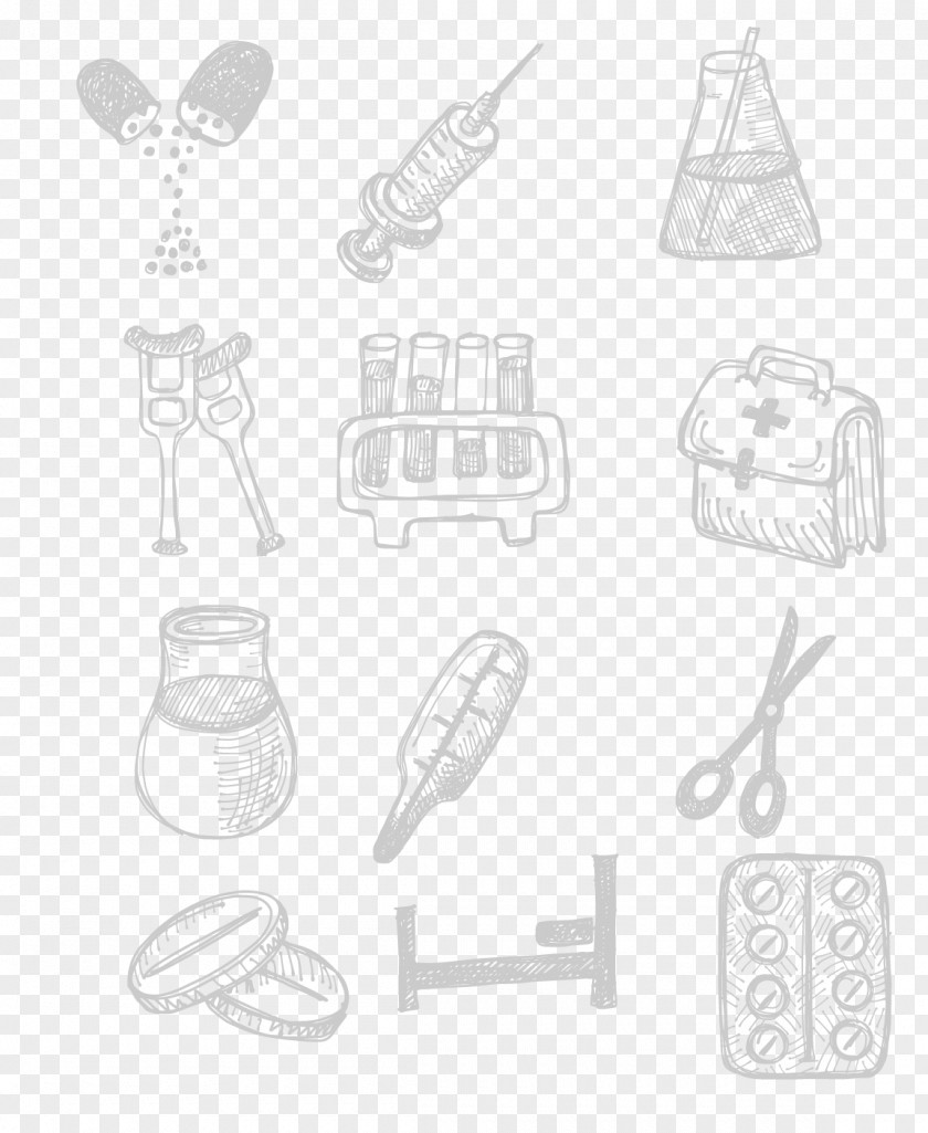 Chalk Painted Hospital Tool Drawing Download PNG