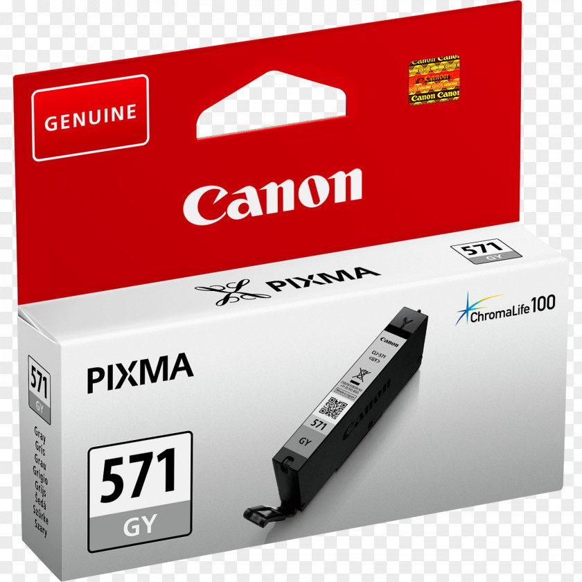 Grey Ink Cartridge Canon Printer Cyan PNG