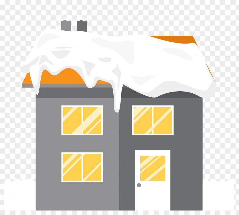 Vector Snow Building Roof At Night PNG