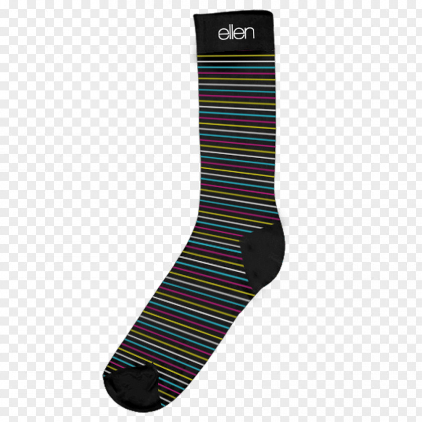 Striped Stockings Sock Black M PNG