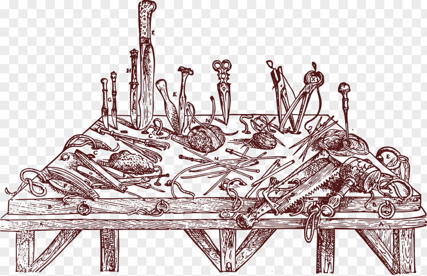 Surgical Instruments De Humani Corporis Fabrica Libri Septem Anatomy Dissection Human Body Cadaver PNG