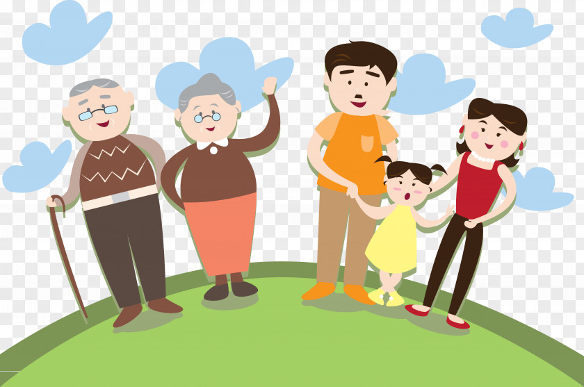 Family Grandma Grandfather Child Clip Art PNG