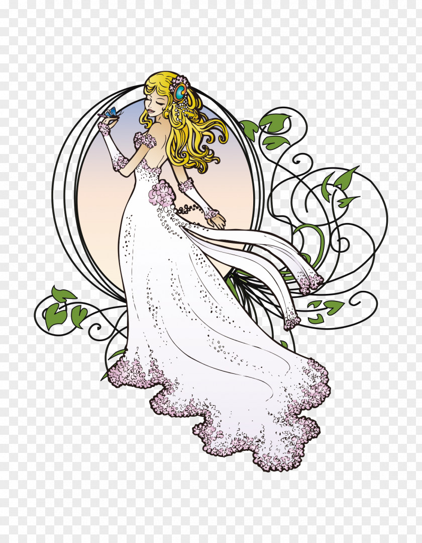 Graceful Bride Art Nouveau Royalty-free Clip PNG