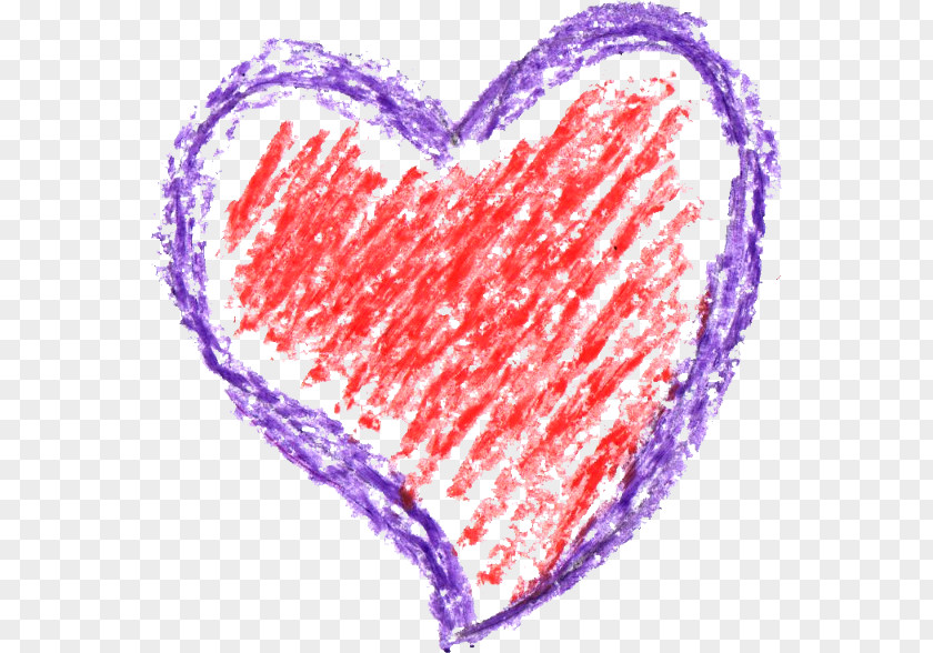 Heart Watercolor Crayon Drawing Clip Art PNG