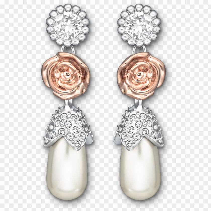 Pearls Earring Pearl Jewellery Gold Swarovski AG PNG