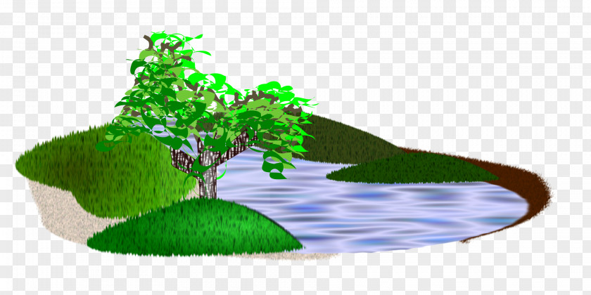 Lake Green Trees Theatrical Scenery Clip Art PNG