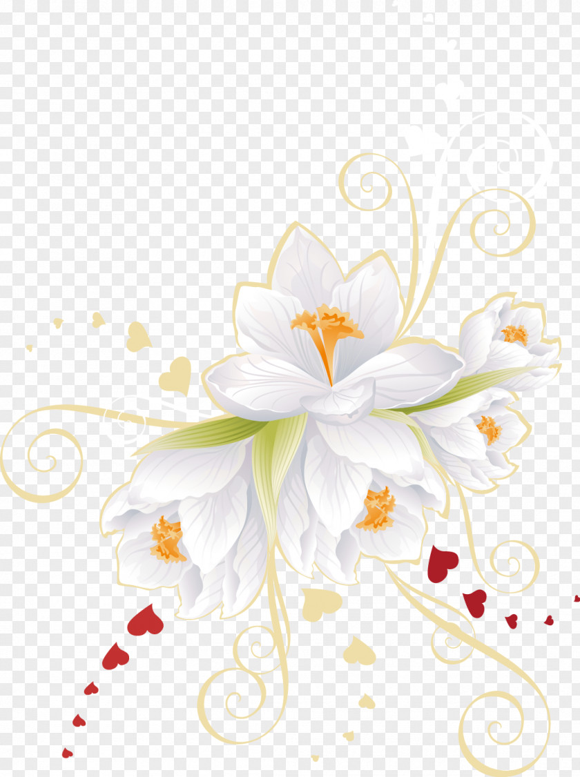 Vector White Flowers Flower Euclidean Clip Art PNG