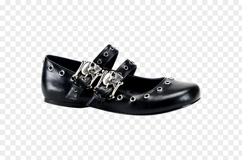 Gothic Mary Jane Flat Shoes For Women Ballet DAISY-03 Black Flats Buckle Shoe PNG