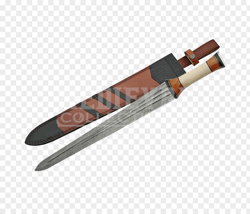 Knife Bowie Damascus Steel Sword PNG