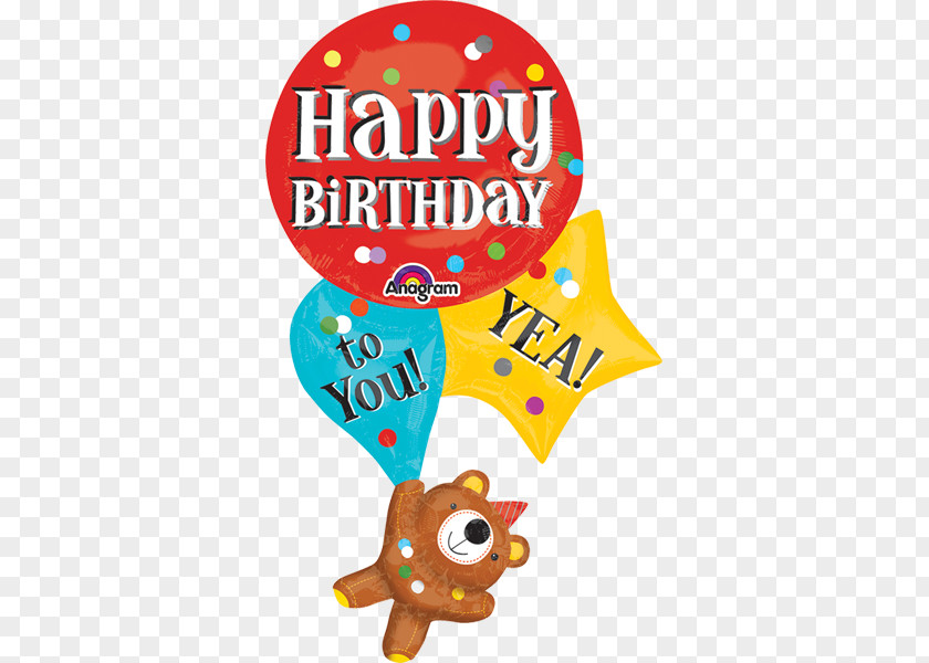 Birthday Bear Mylar Balloon Happy To You Toy PNG