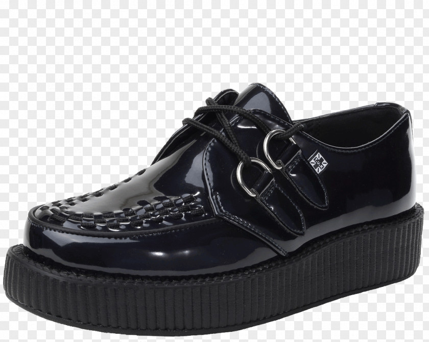 Creepers Puma Shoes For Women Sports Brothel Creeper T.U.K. V9301 Black Faux Suede & Leopard PNG