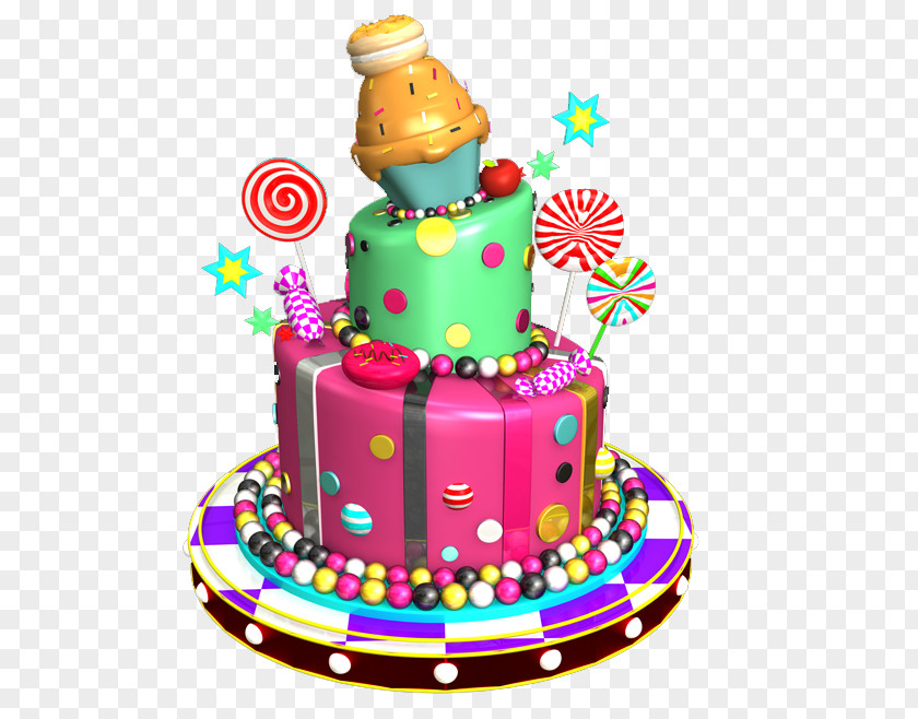 Layer Cake Birthday Sugar Torte PNG