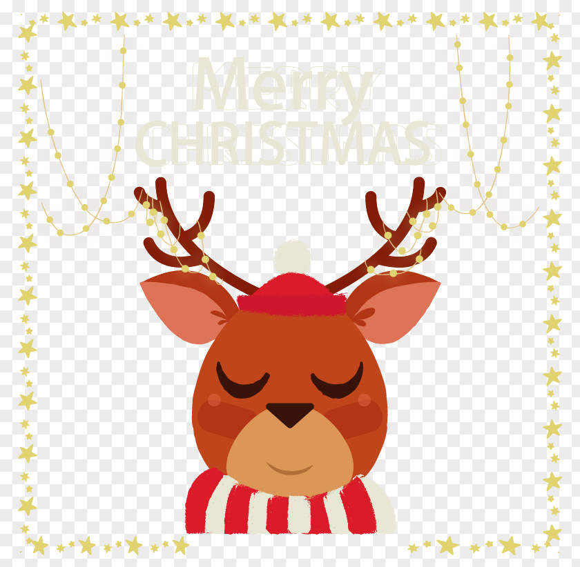 Cute Christmas Reindeer Santa Clauss Rudolph PNG