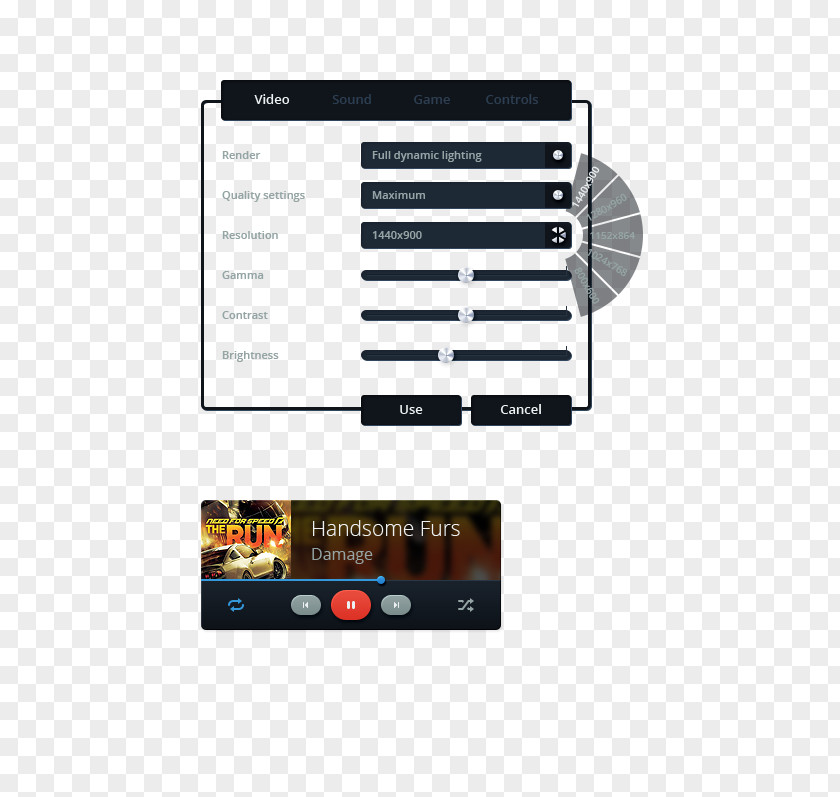 Mini Player Settings UI Responsive Web Design User Interface Multimedia PNG