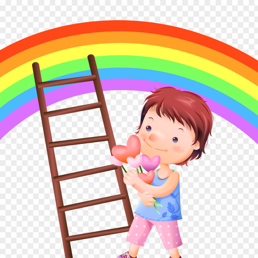 Rainbow Stairs Clip Art PNG