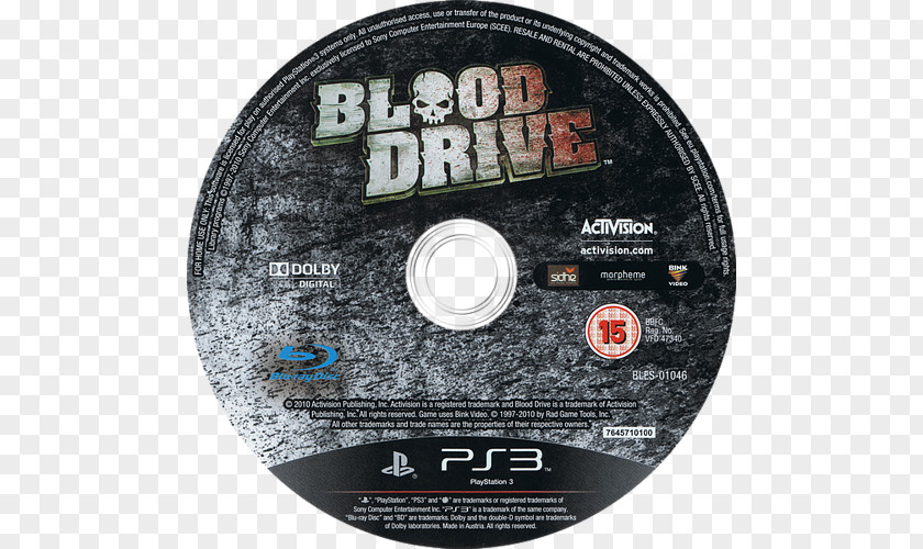 Blood Drive PlayStation 3 Activision Video Game PAL Region PNG
