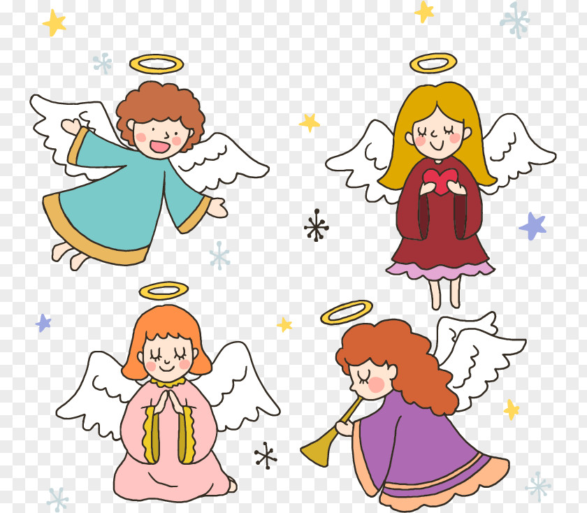 Hand-painted Christmas Angel Clip Art PNG