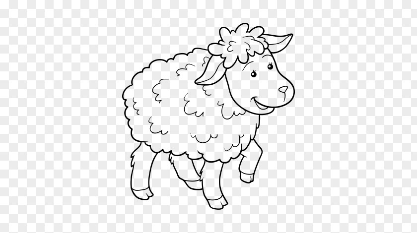Sheep Coloring Book Drawing PNG