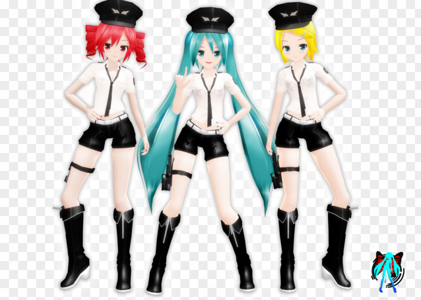 Hatsune Miku MikuMikuDance Police Officer Uniform PNG
