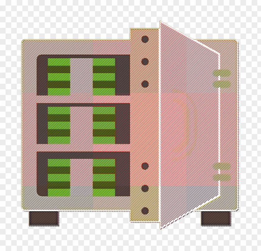 Rectangle Pink Strongbox Icon Business Money PNG