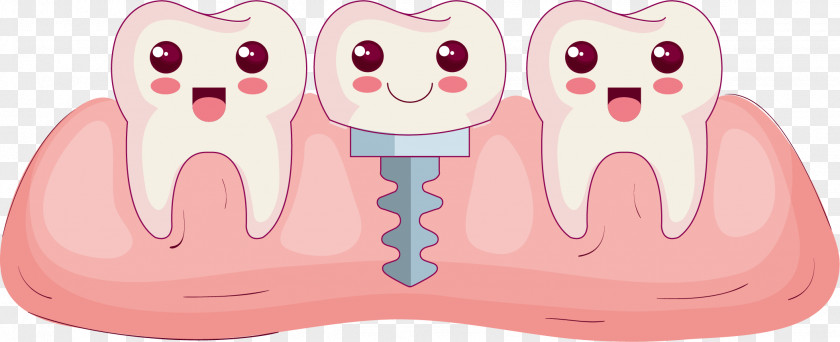 Vector Hand-painted Cartoon Teeth Tooth Comics Mouth PNG