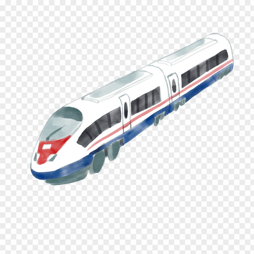 Vector White Train High-speed Rail Transport Maglev PNG