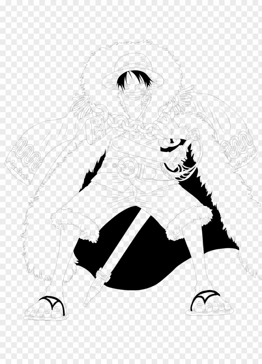 Monkey D Luffy D. Line Art Character Sketch PNG