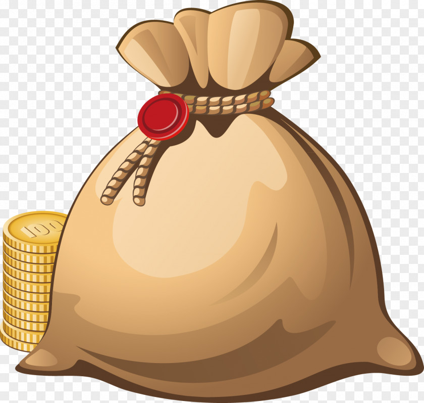 Vector Decorative Purse Gunny Sack Money Bag Clip Art PNG