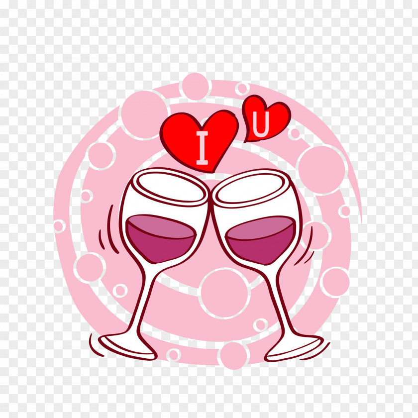 Wine Love Toast Marriage Illustration PNG