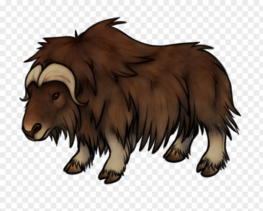 Cartoon Animal Lovers Muskox Sheep Cattle Domestic Yak PNG