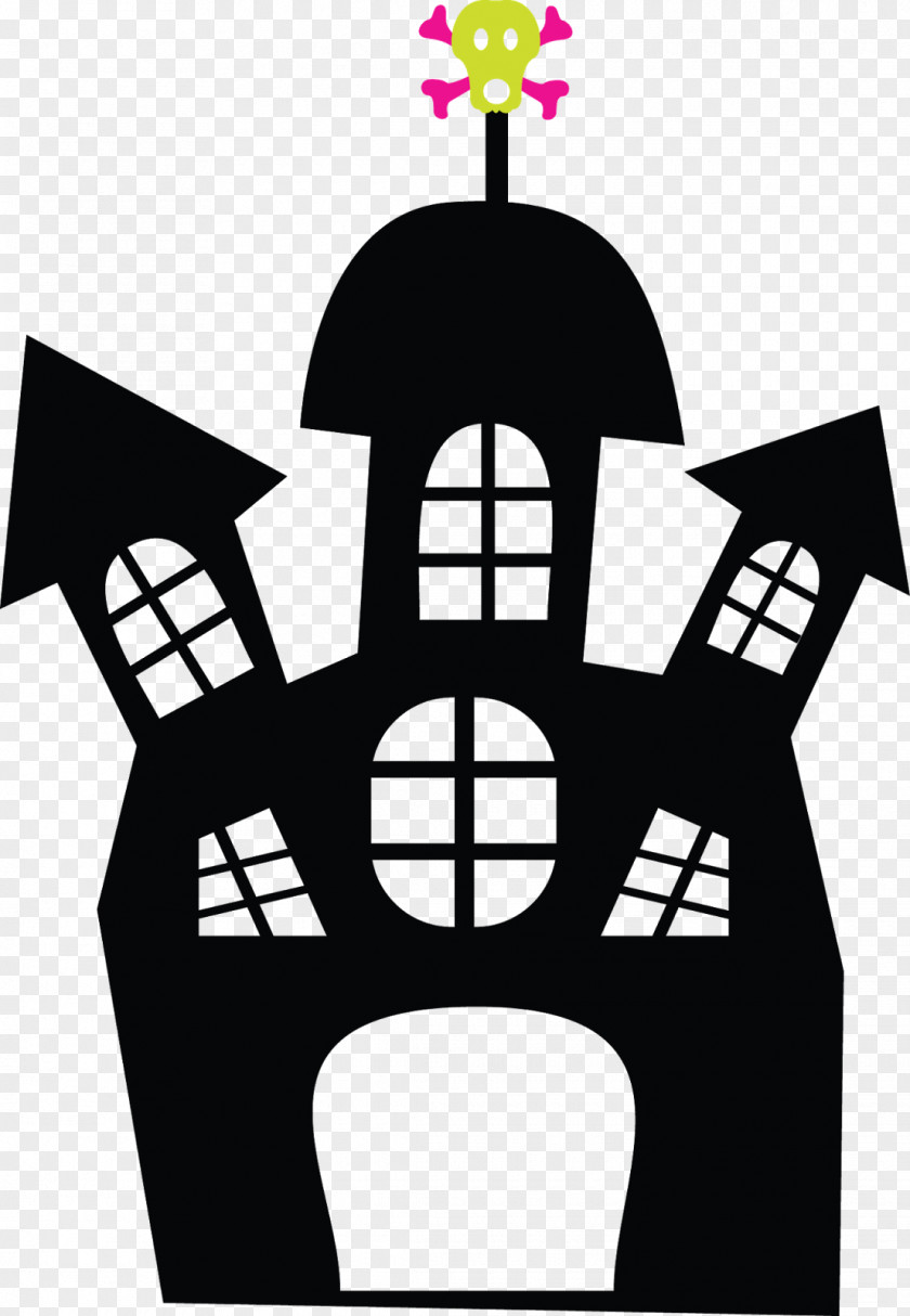 Halloween Haunted House White Clip Art PNG