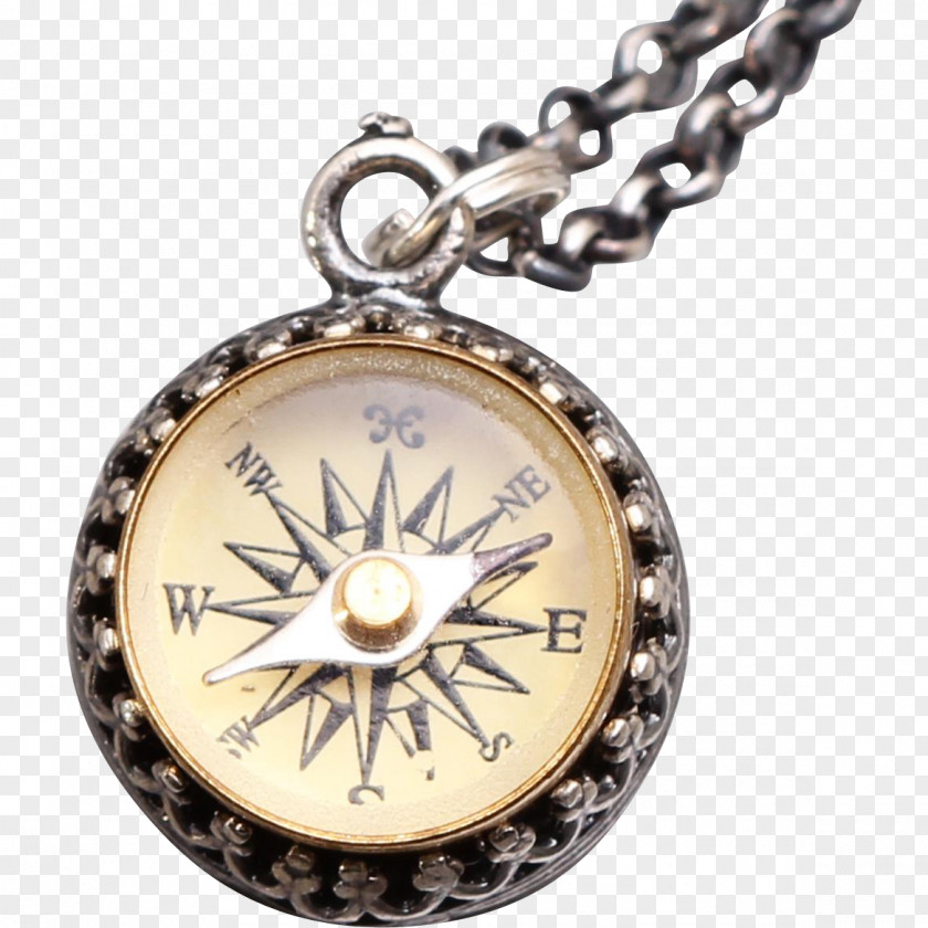 Compass Jewellery Charms & Pendants Locket Silver Necklace PNG
