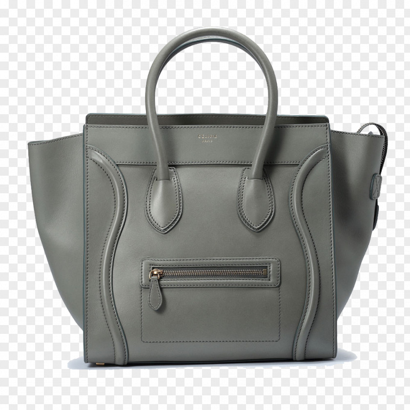 Dark Gray Smiley Package Tote Bag Cxe9line Leather Grey Handbag PNG