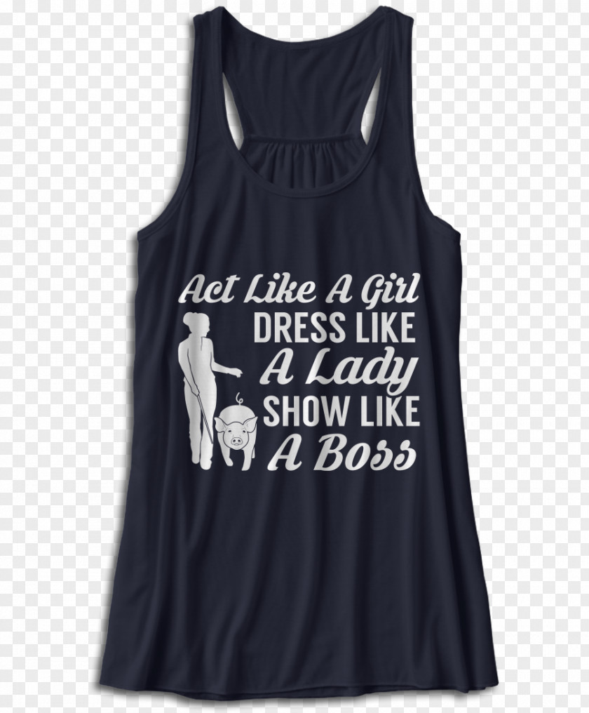 Boss Lady Gilets T-shirt Shoulder Sleeveless Shirt PNG