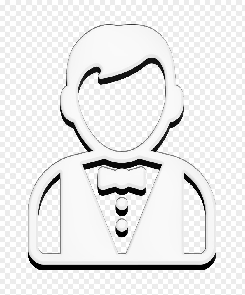 Waiter Icon Employees Servant Outline PNG
