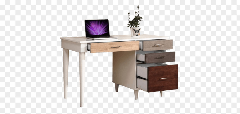 A Round Table With Four Legs Writing Desk Drawer Furniture PNG