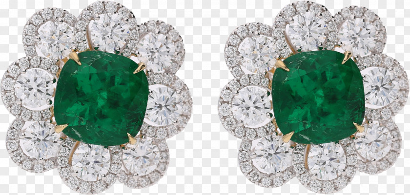 Emerald Earring Diamond Muzo Gemstone PNG
