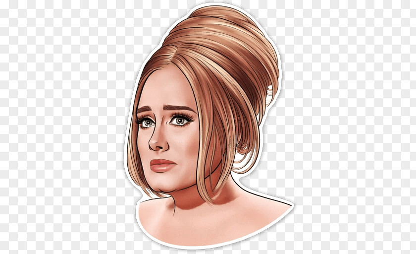 Adele Telegram Sticker SAD! Hair Coloring PNG