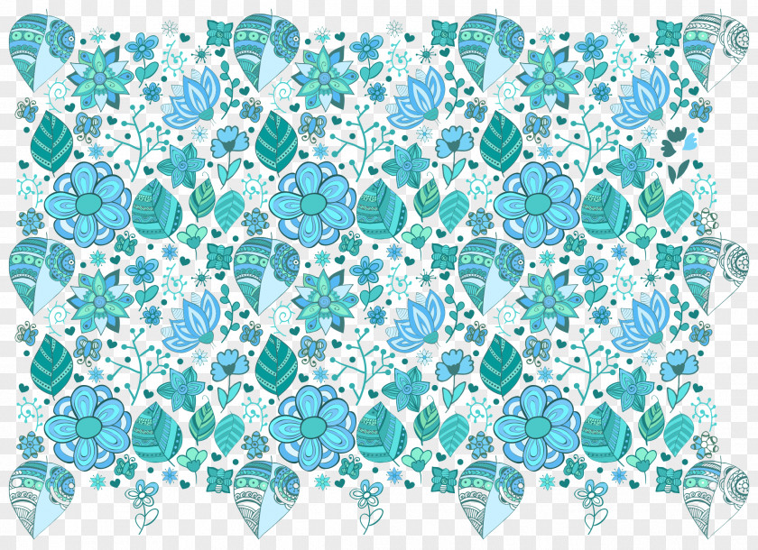 Blue Floral Background Vector Flower Euclidean PNG